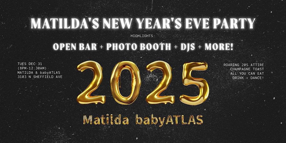 Matilda NYE - All You Can Drink, Apps, Dessert, Midnight Toast, DJ +More!