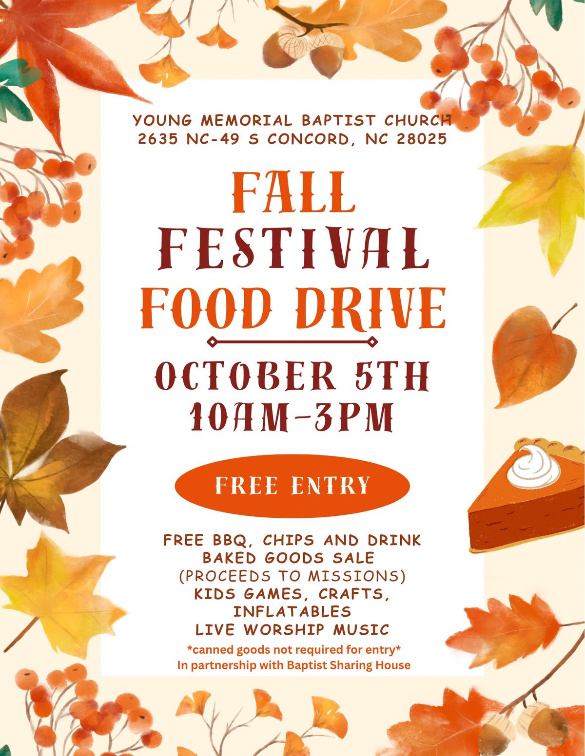 Young Memorial\u2019s 2nd Annual Fall Festival Food Drive