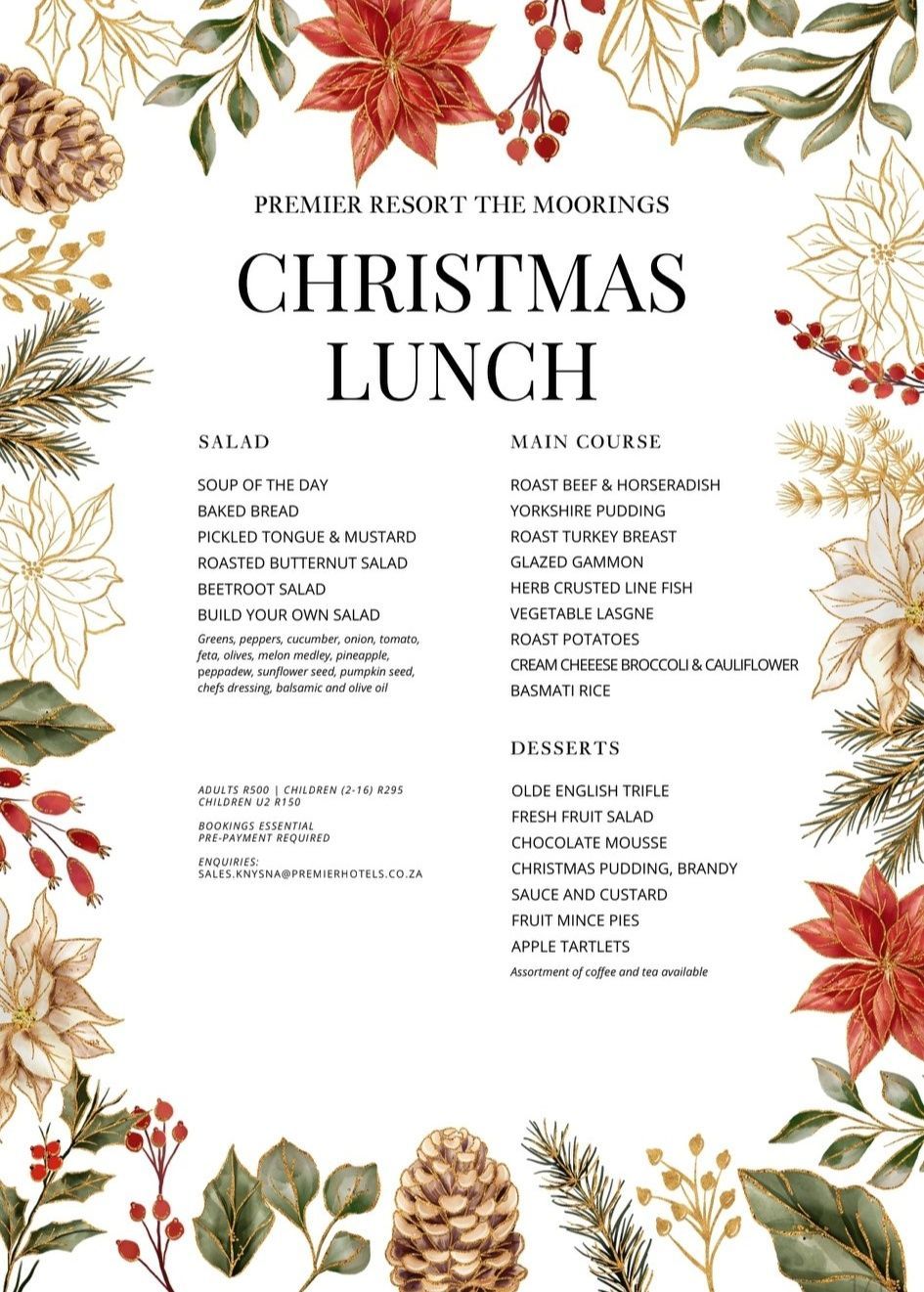 Festive Christmas Day Luncheon