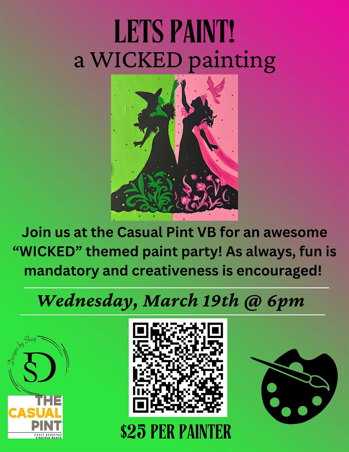 WICKED Paint Night at the Casual Pint VB