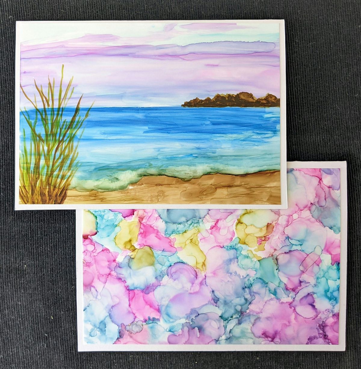 Art Happy Hour - Alcohol Ink Abstract Design Notecard