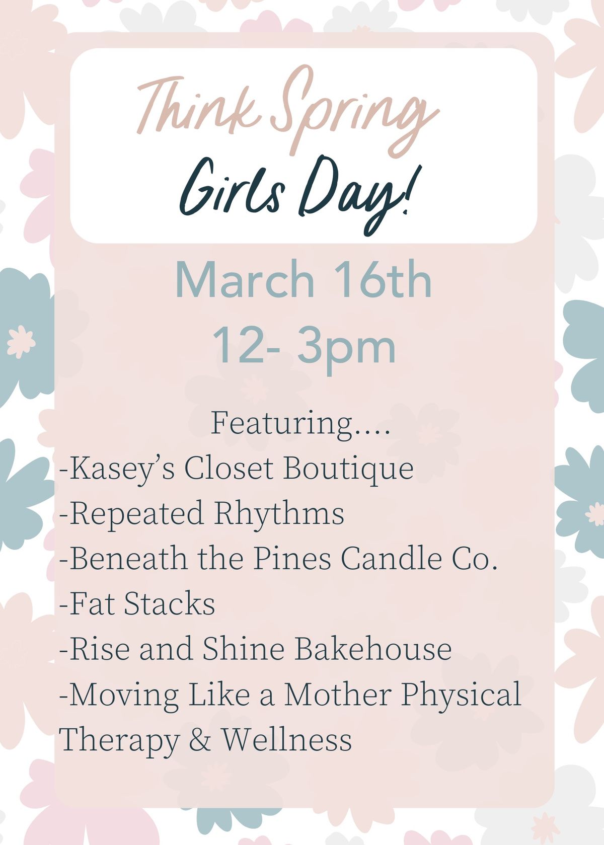 Think Spring, Girls Day! 