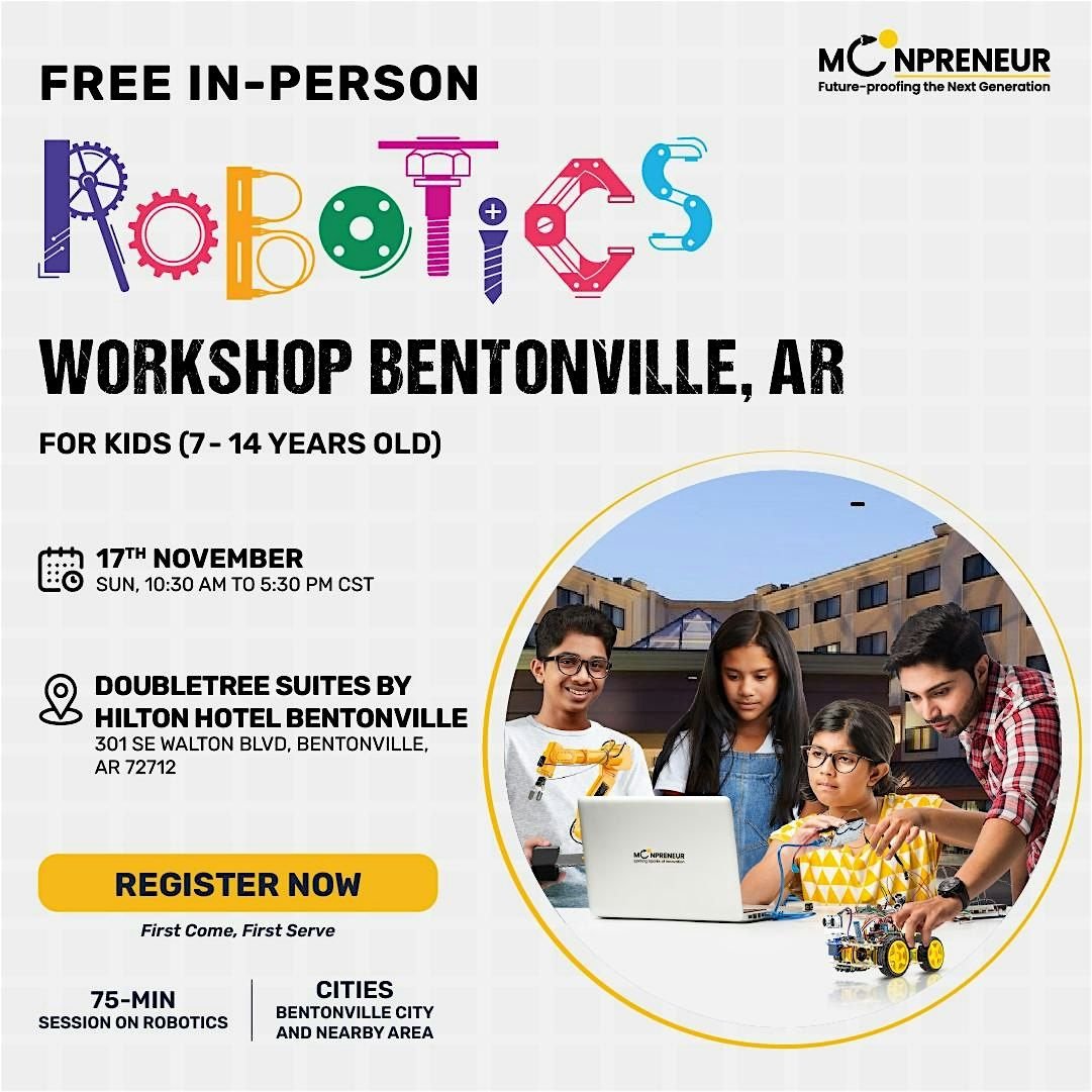 In-Person Robotics Workshop For Kids at Bentonville, AR