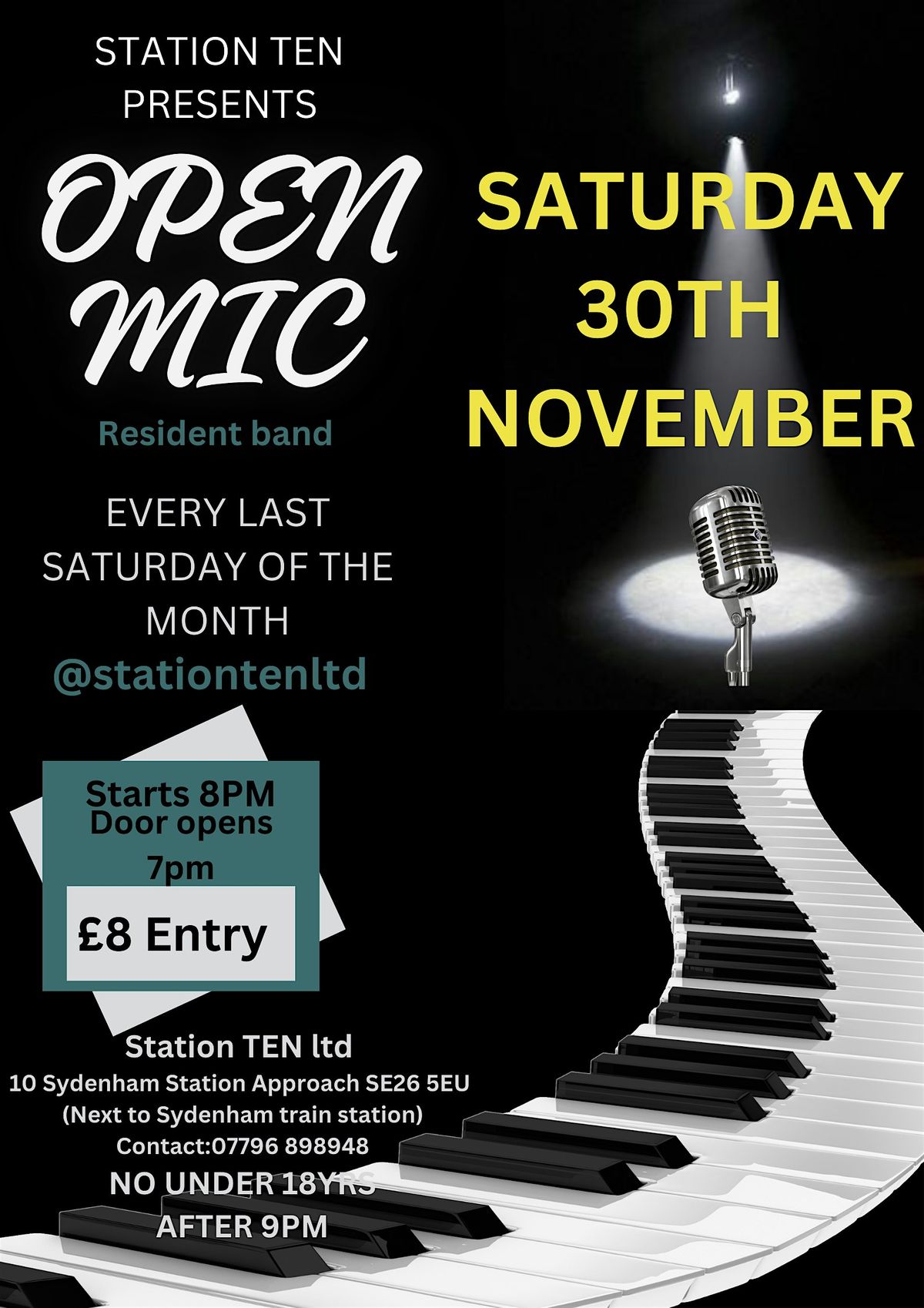 Open mic with live band