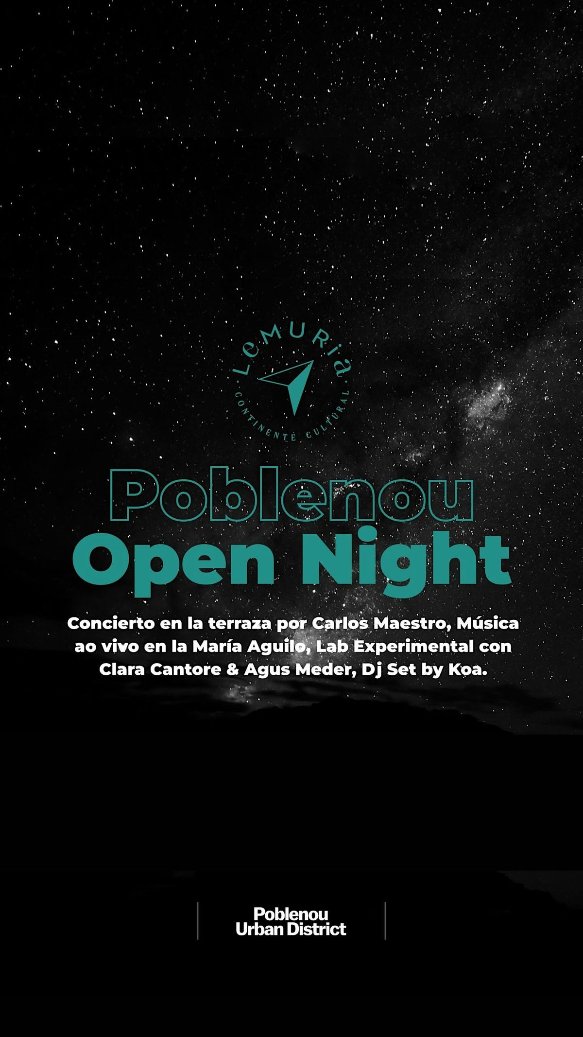 Poblenou Open Night en Lemuria Continente Cultural