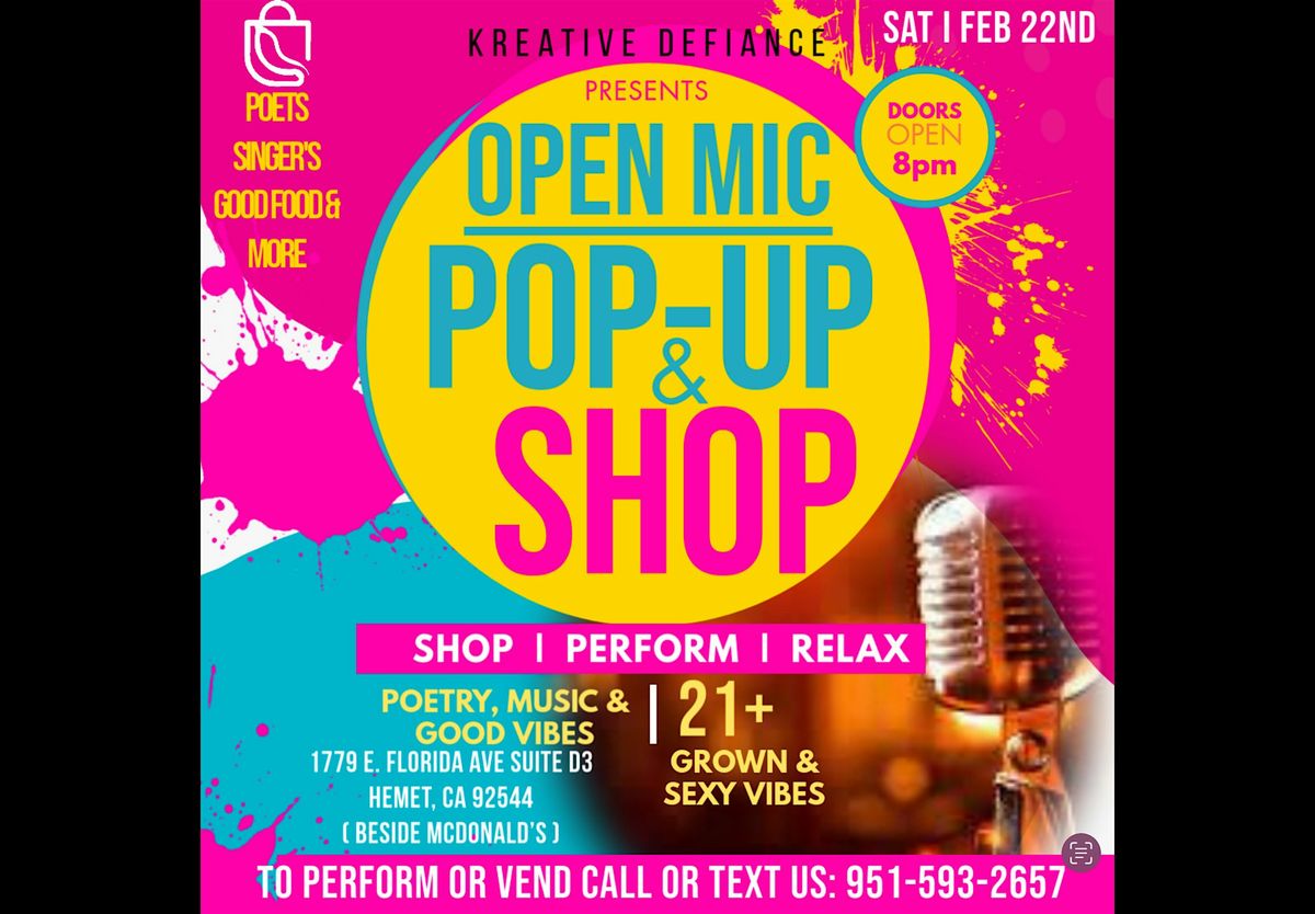 Open Mic Pop Up & Shop