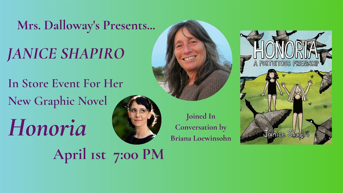 Janice Shapiro's Graphic Novel HONORIA In Store Presentation & Book Signing