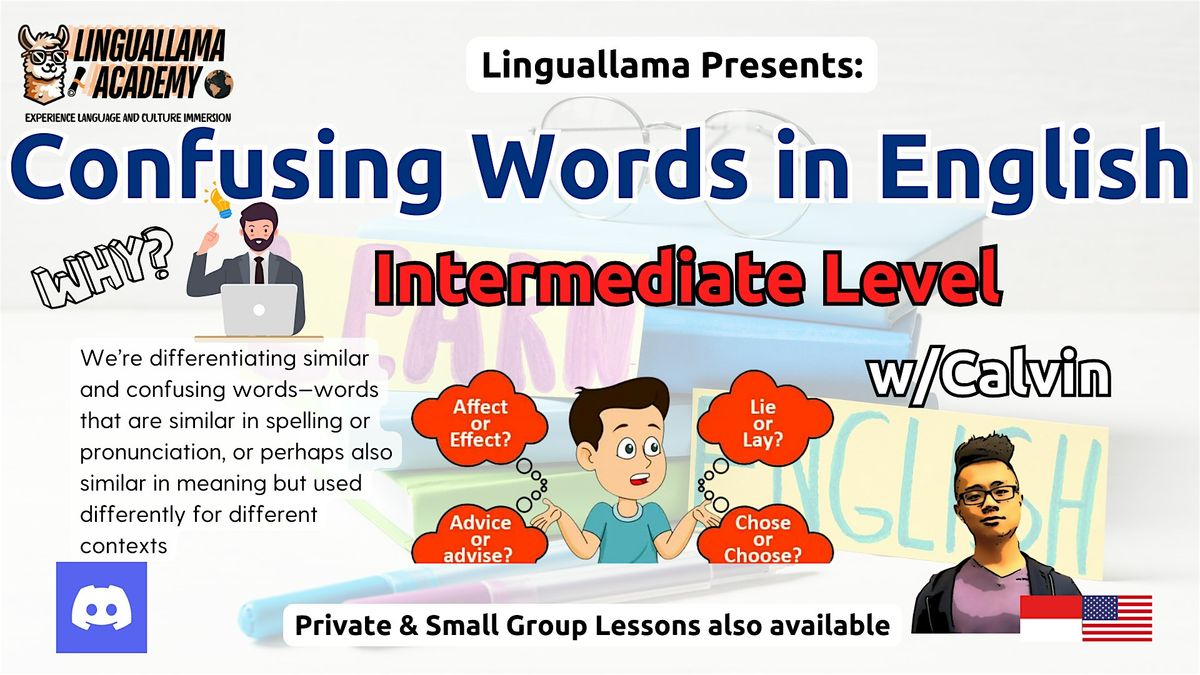 Confusing words in English w\/Calvin | Free event