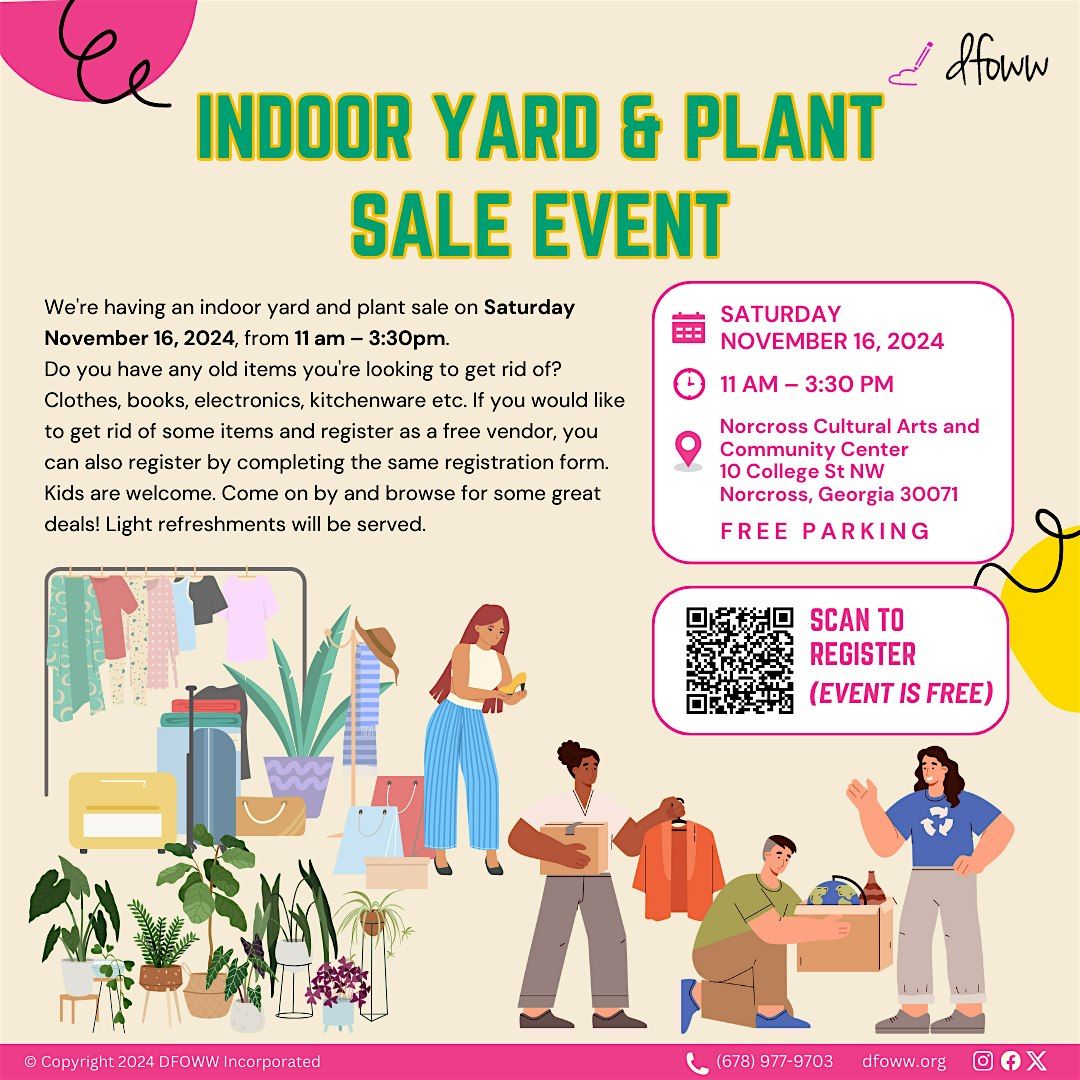 Free Indoor Yard & Plant Sale Event