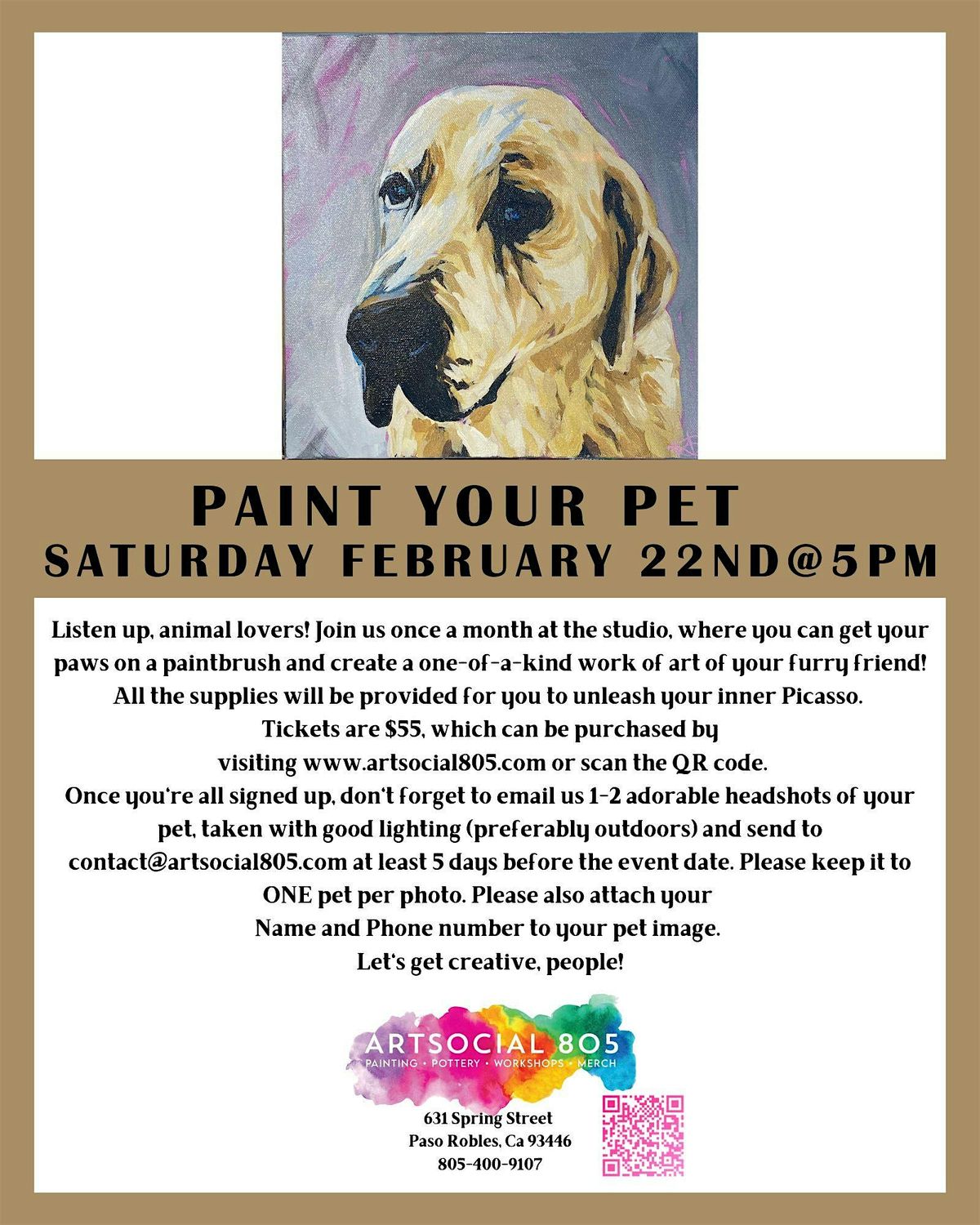 Monthly Paint Your Pet at ArtSocial 805