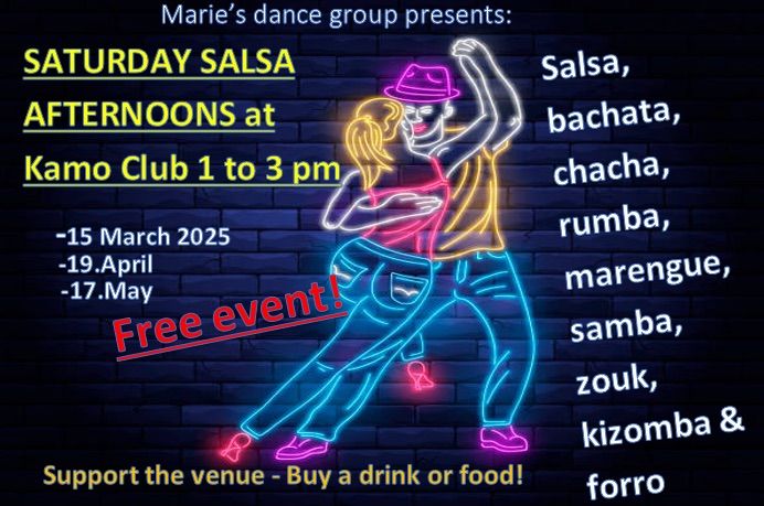 Saturday Salsa afternoons @ Kamo club