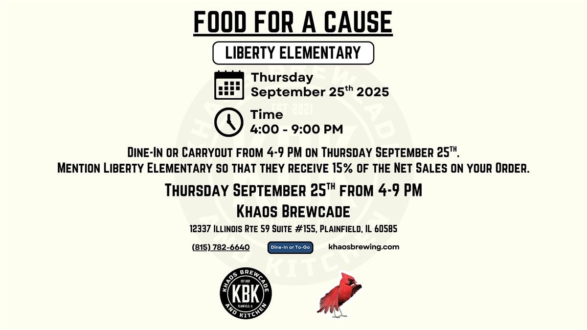 Khaos Brewcade Food for a Cause - Liberty Elementary - Thursday 9\/25\/25