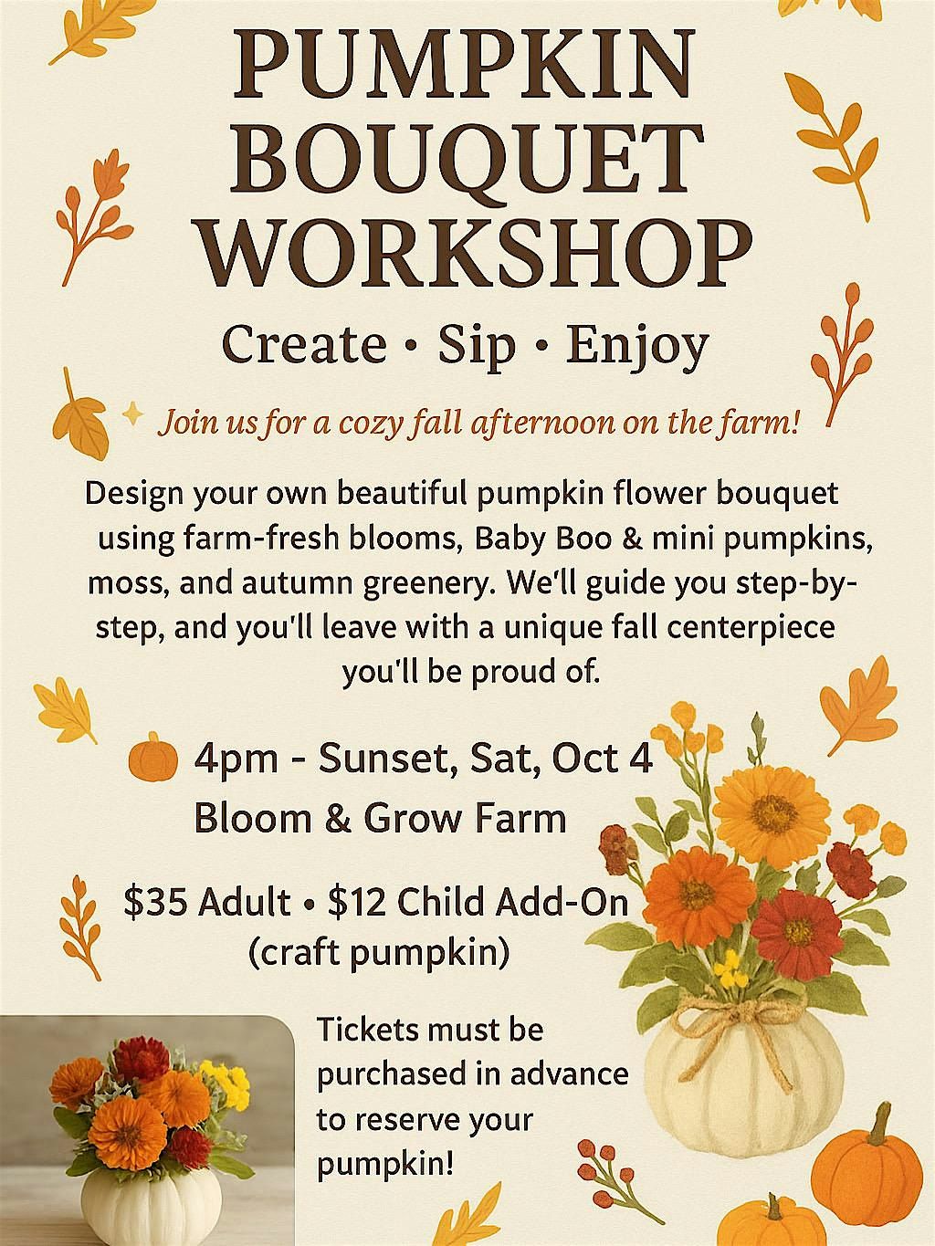 Pumpkin Bouquet workshop