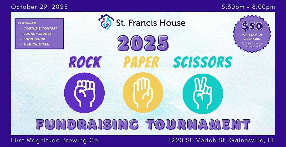 2025 Rock Paper Scissors Tournament Benefiting St. Francis House