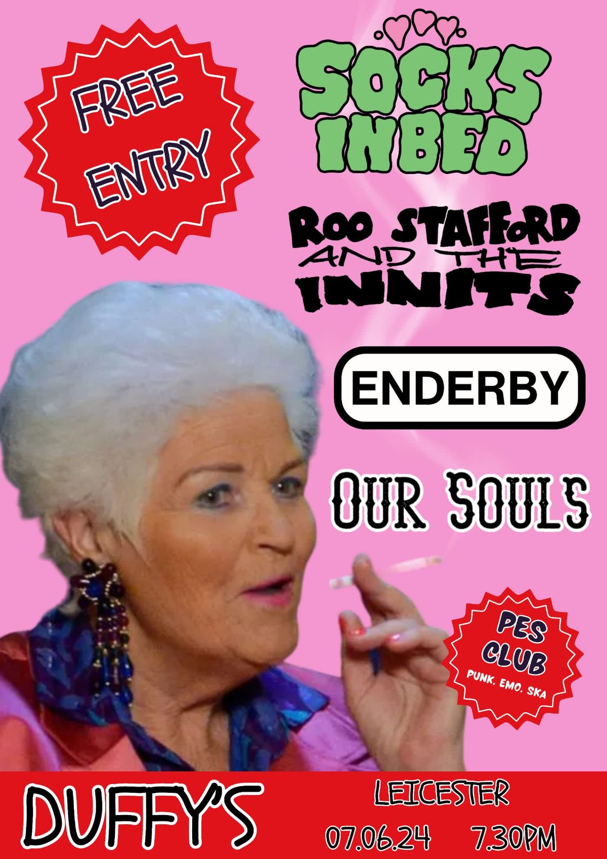 Our Souls, Socks In Bed, Enderby , Roo Stafford & The Innits FREE at Duffys