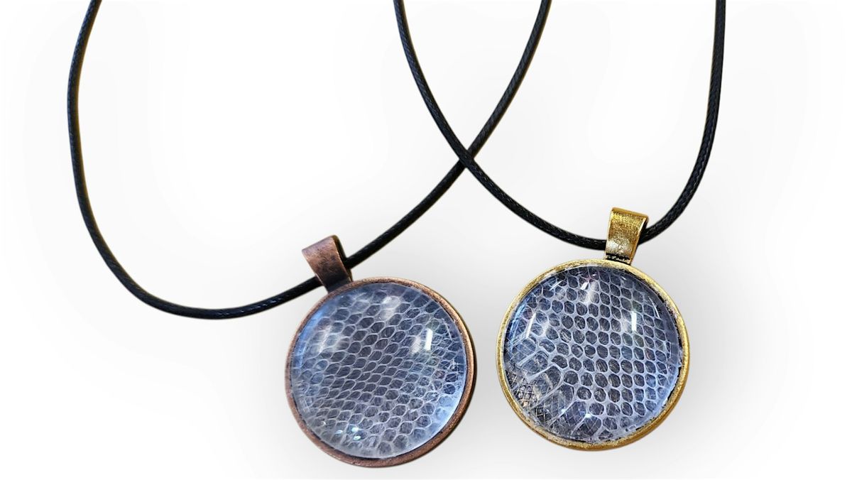 Snake shed pendant making