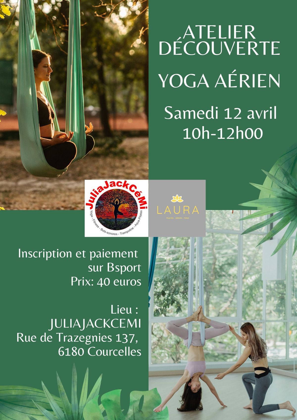 Atelier d\u00e9couverte du yoga a\u00e9rien