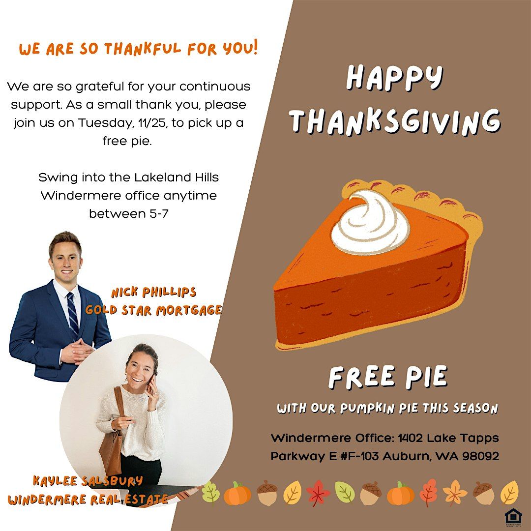 Annual Thanksgiving Pie Giveaway!