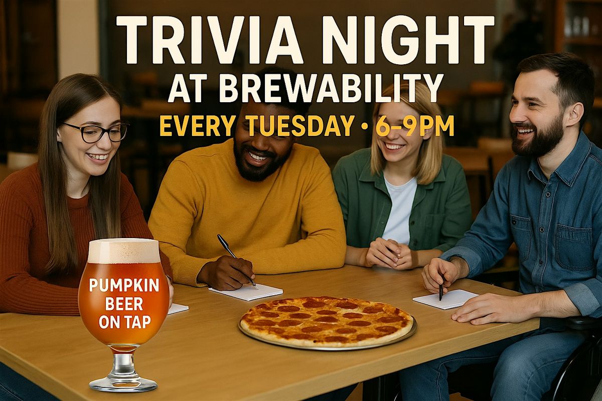 Trivia Night at Brewability - Every Tuesday 6-9pm FREE ENTRY!
