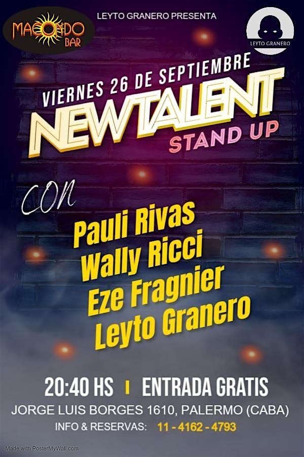 NEW TALENT Stand Up viernes 03 octubre