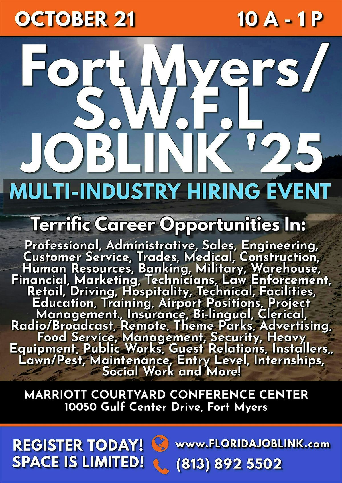 THE FORT MYERS - SWFL  JOB FAIR!    OCTOBER 21 - REGISTER NOW