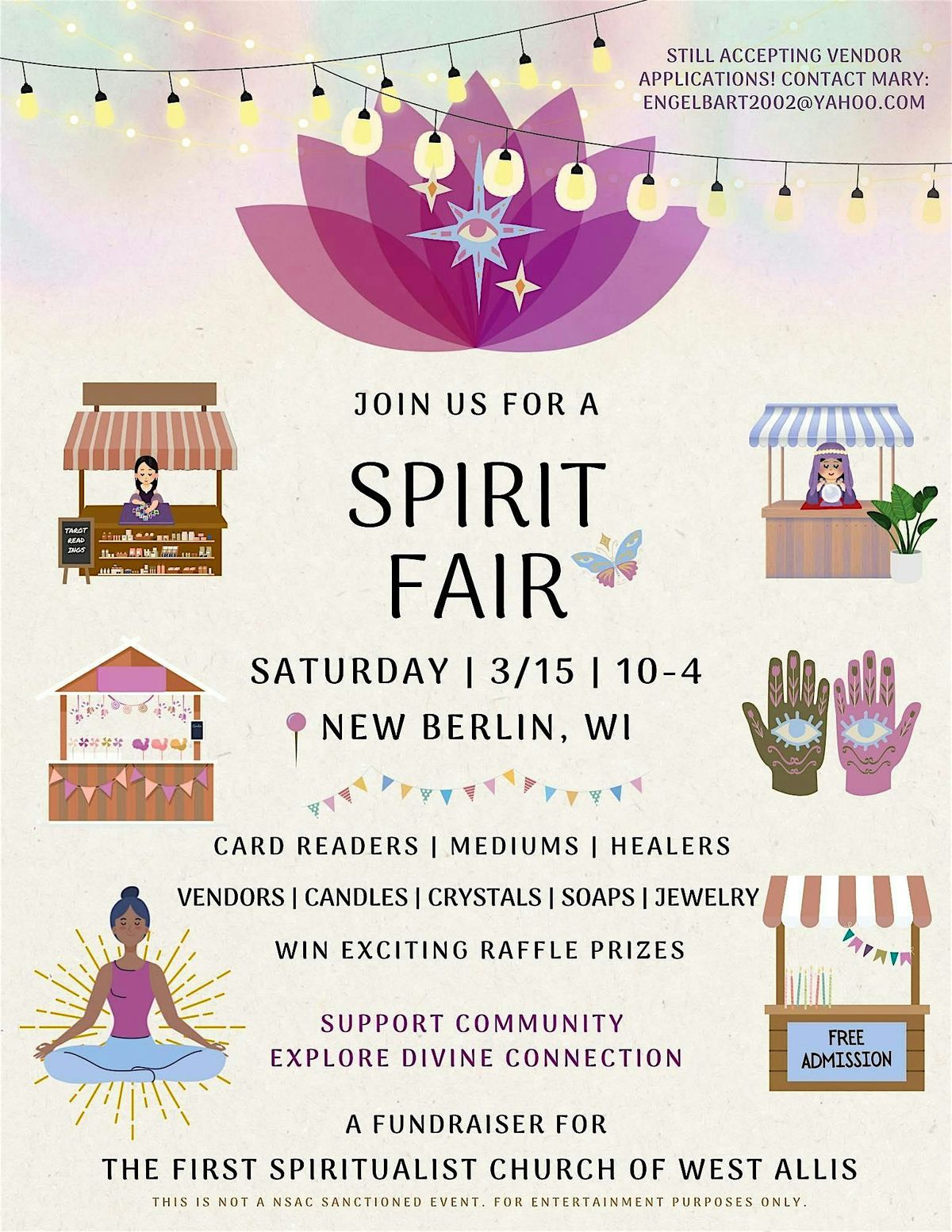 Spiritual Vendor Fair and Fundraiser for First Spiritualist Church