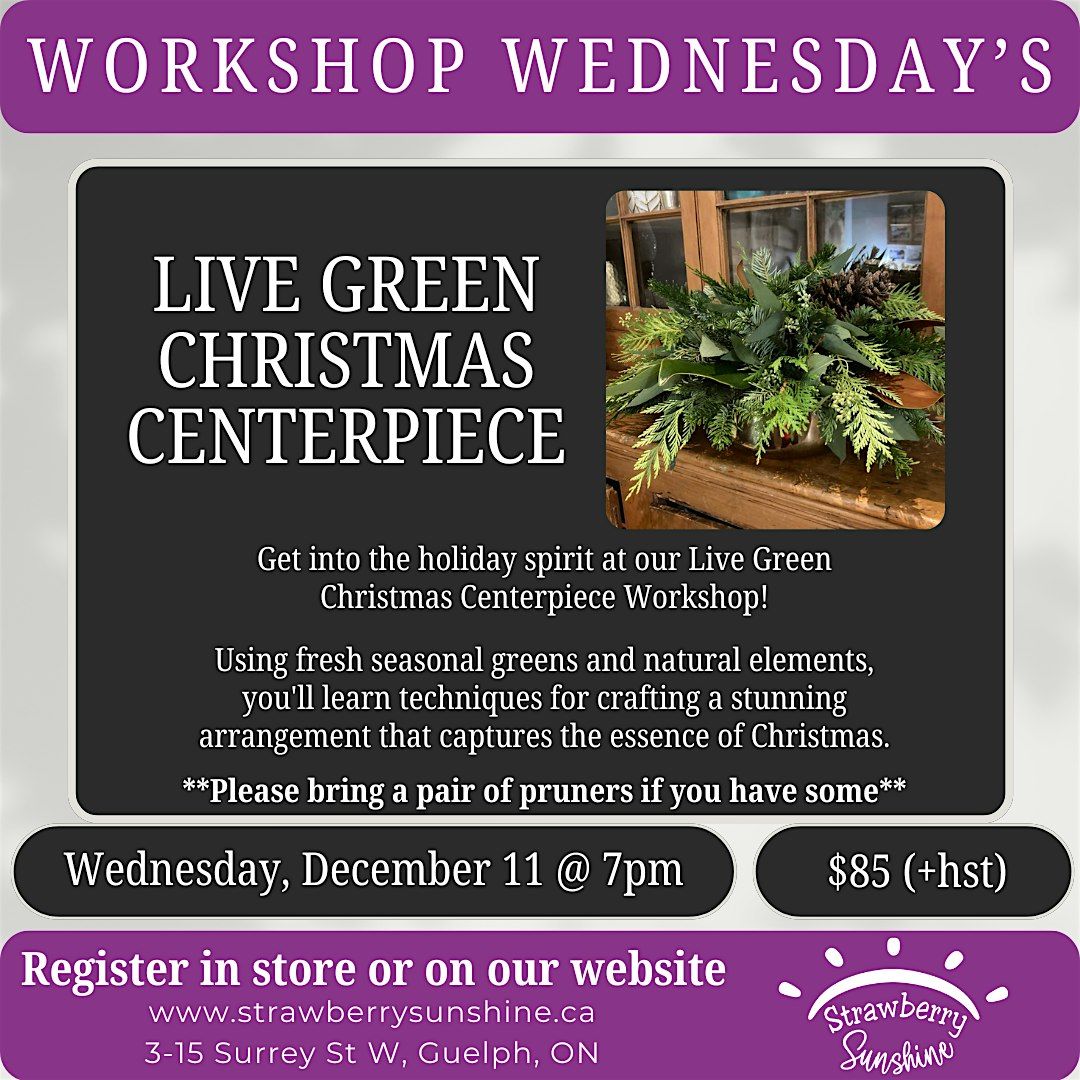 Live Green Christmas Centerpiece - Workshop Wednesday's