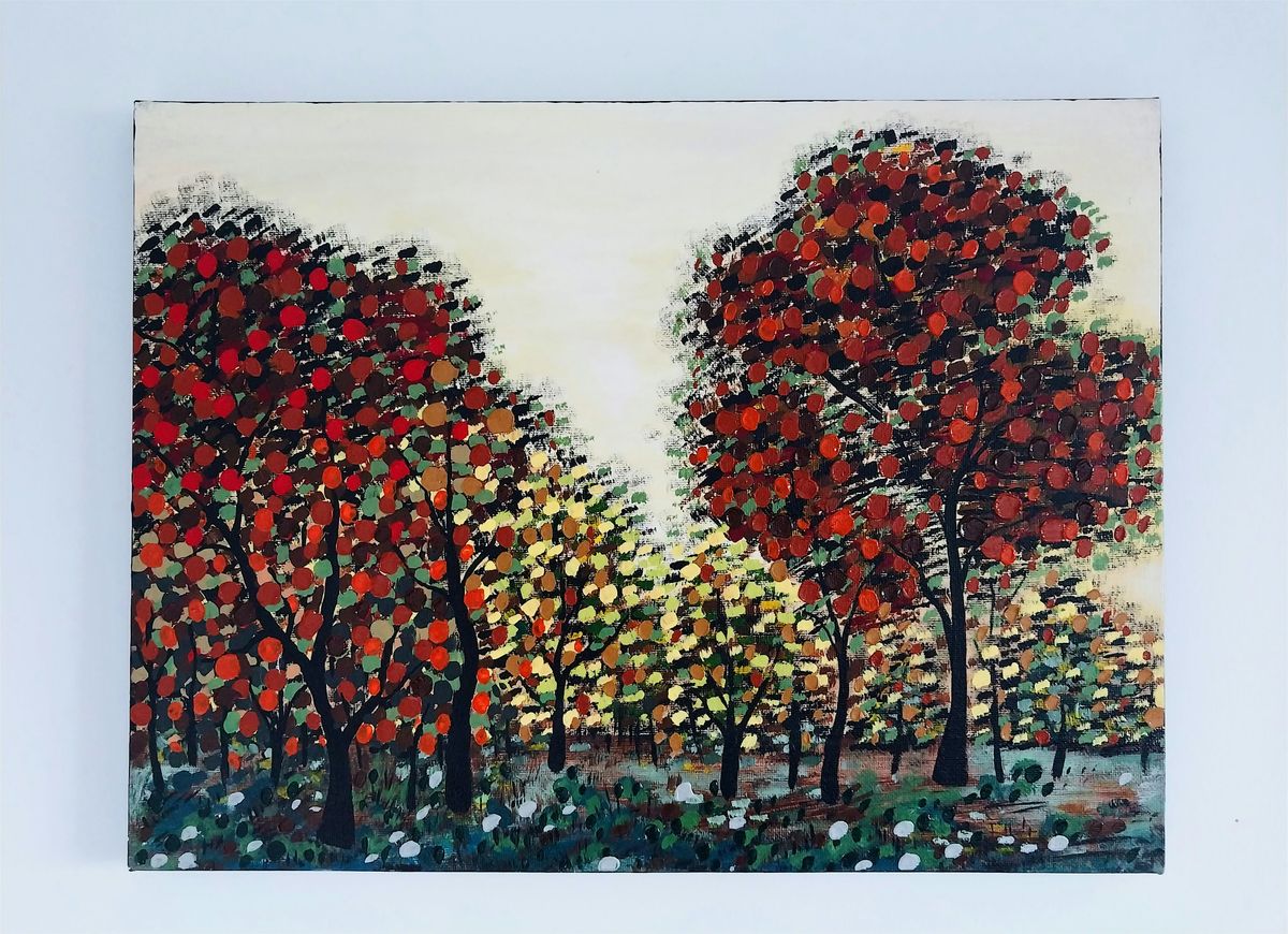 Walking in the Forest, Palette Textured Landscape Painting Class for Adults