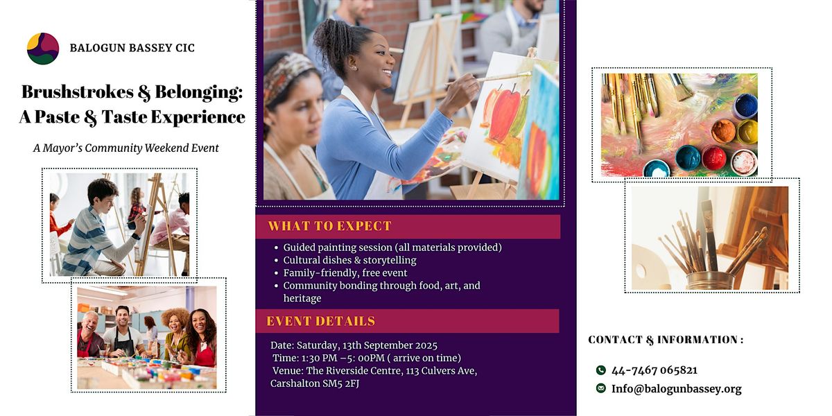 Brushstrokes & Belonging: A Free Paint & Taste Cultural Event