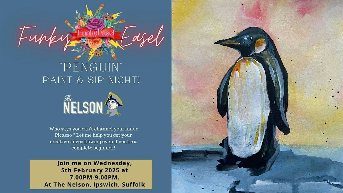 The Funky Easel Sip & Paint Party: Penguin