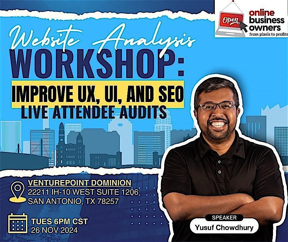 Website Analysis Workshop: Improve UX, UI, and SEO\u2014Live Attendee Audits