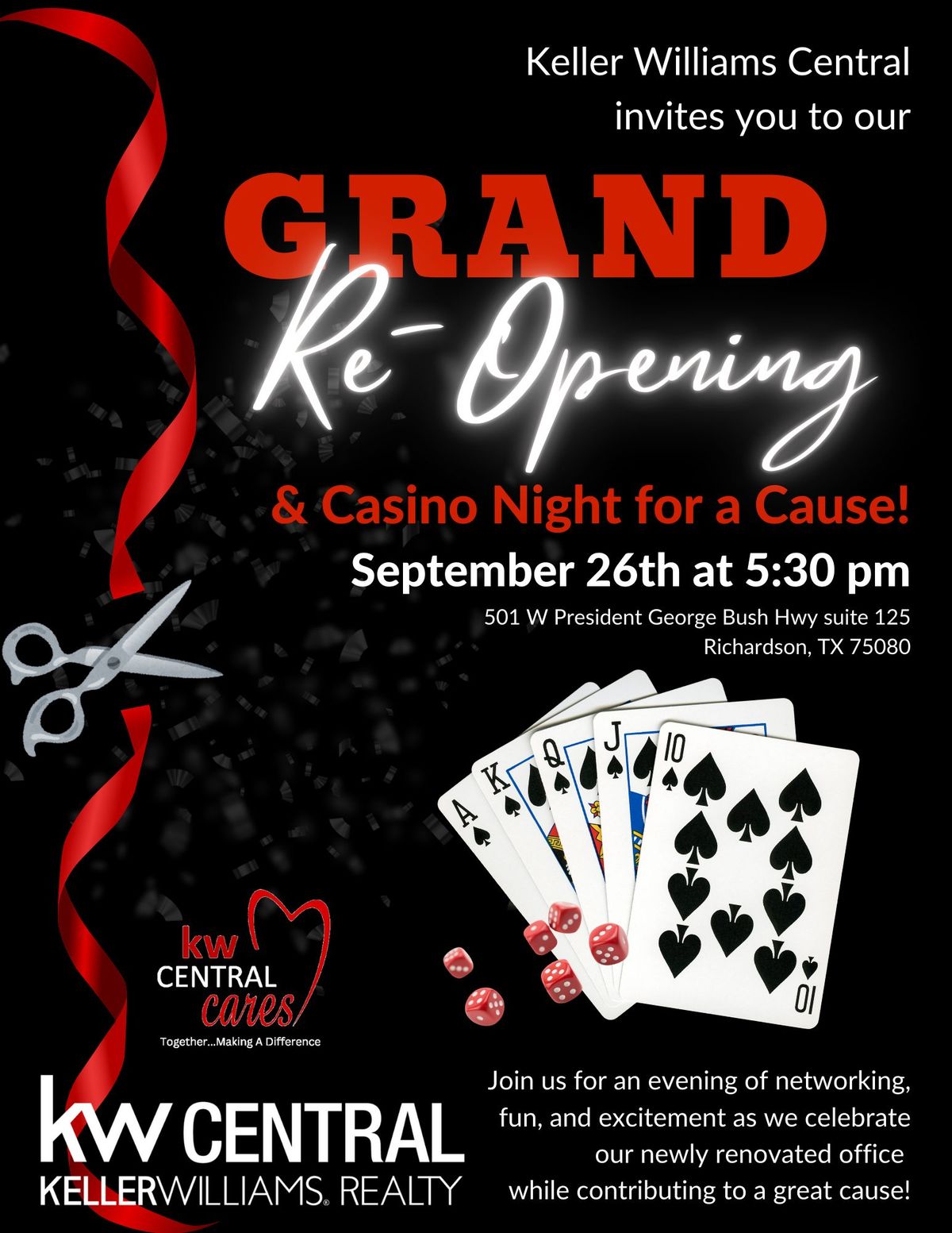 KW Central Grand Re-Opening & Casino Night for a Cause