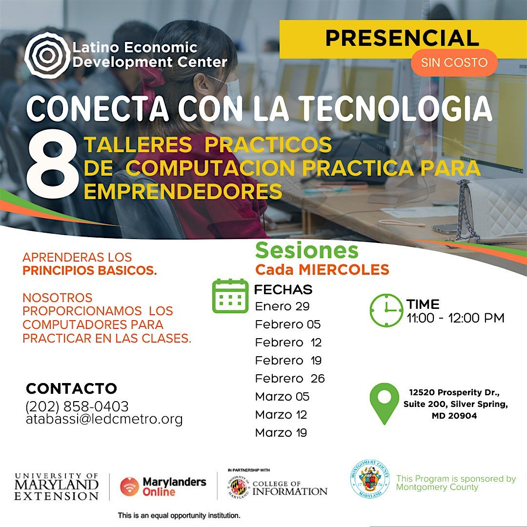 Con\u00e9cta con la Tecnolog\u00eda - Taller de Computaci\u00f3n para Emprendedores