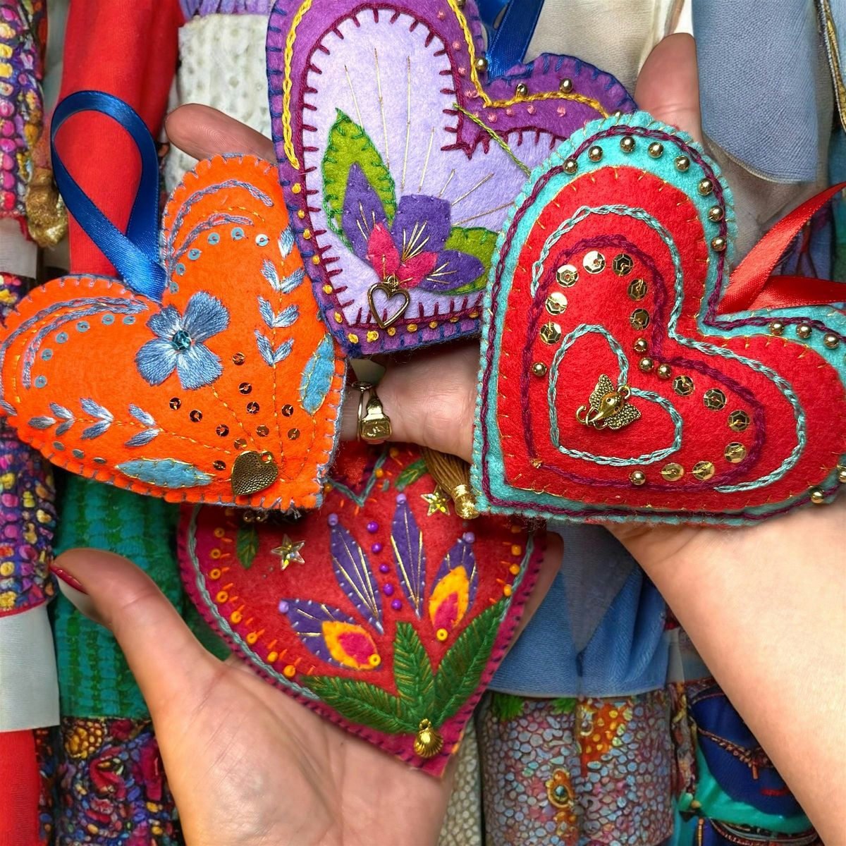 Festive Felt Heart Embroidery Workshop at The Sutton Arms, EC1