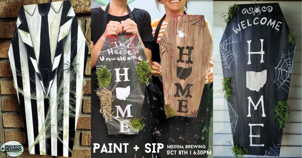 Door Hanger Coffin | Medina Brewing Paint + Sip