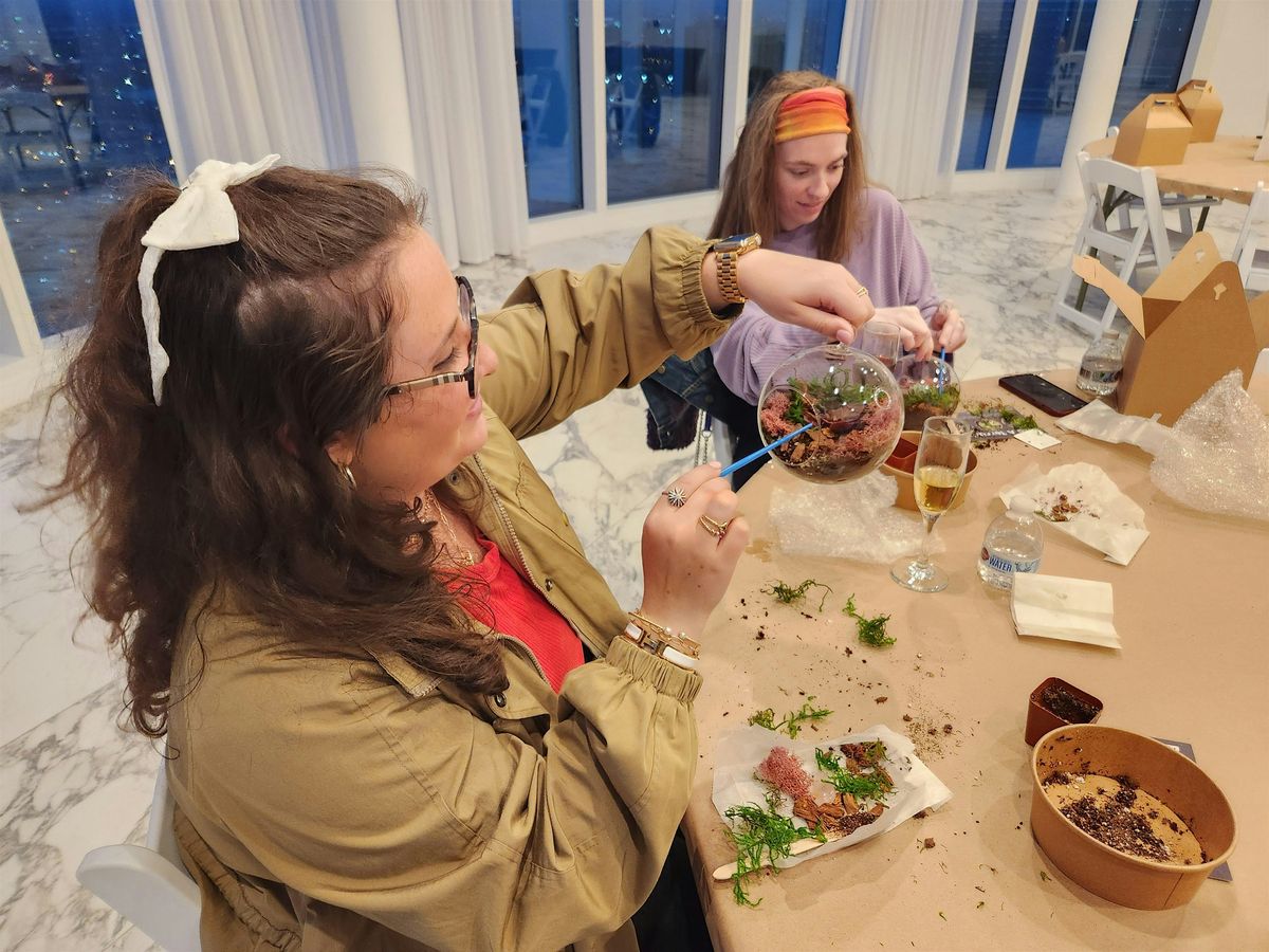 Fern & Fossil Terrarium Workshop Plant & Sip Friday Night Newark NJ