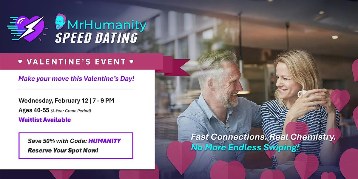 VALENTINE Speed Dating Ages 40-55, at Marriott Courtyard, Shelton