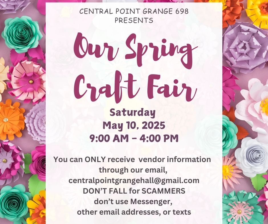 Spring Craft Fair (You can ONLY receive vendor information through our email!