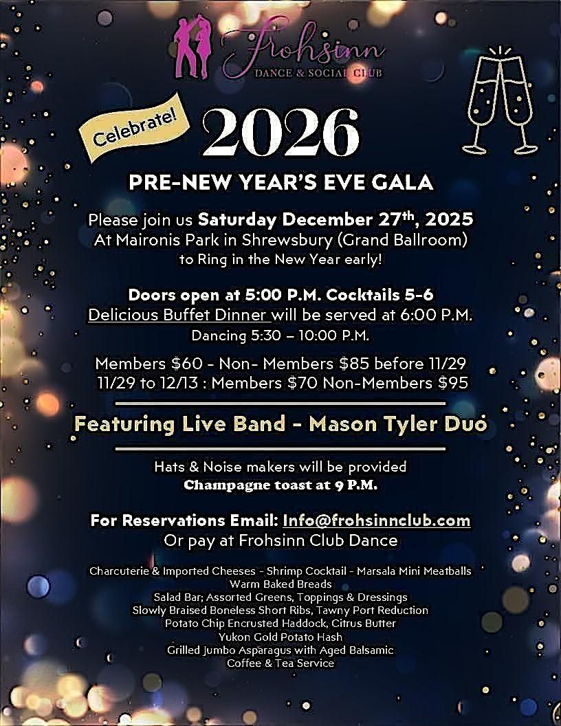 PRE NEW YEAR'S EVE BALLROOM DANCE GALA