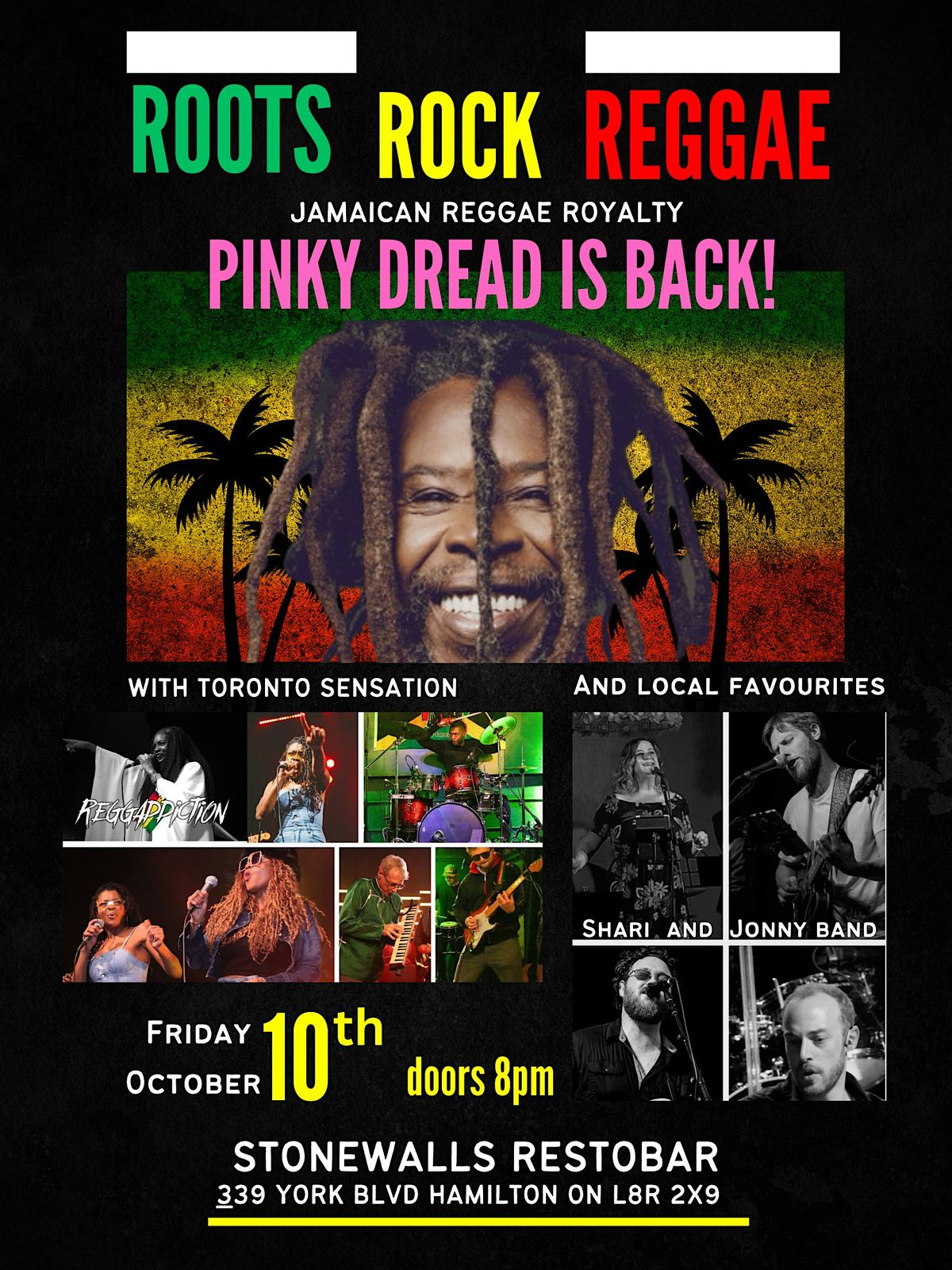 OCT 10 - PINKY DREAD is BACK!  w\/Shari and Jonny Band and Reggaddiction!