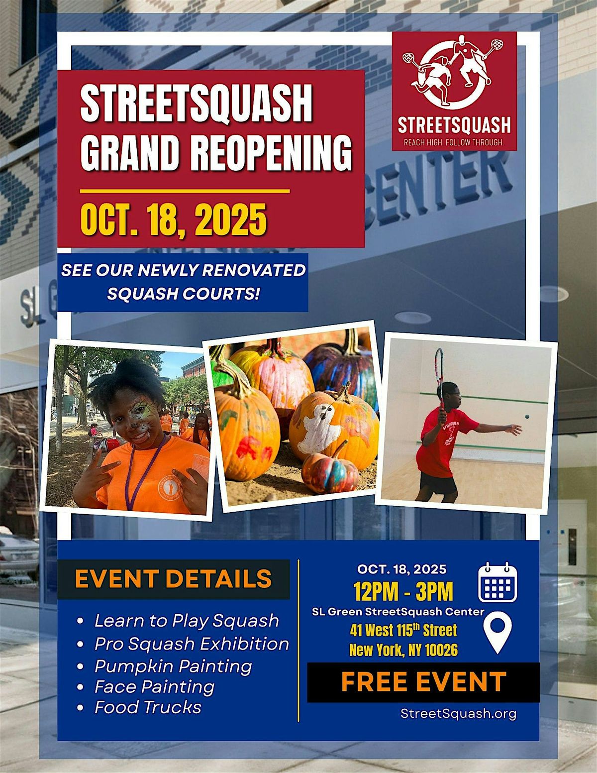 StreetSquash Grand Reopening & Fall Festival