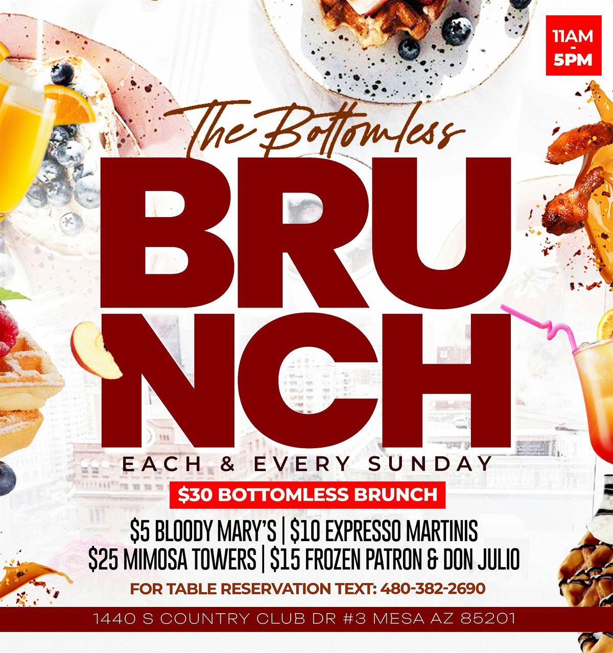BOTTOMLESS BRUNCH SUNDAYS