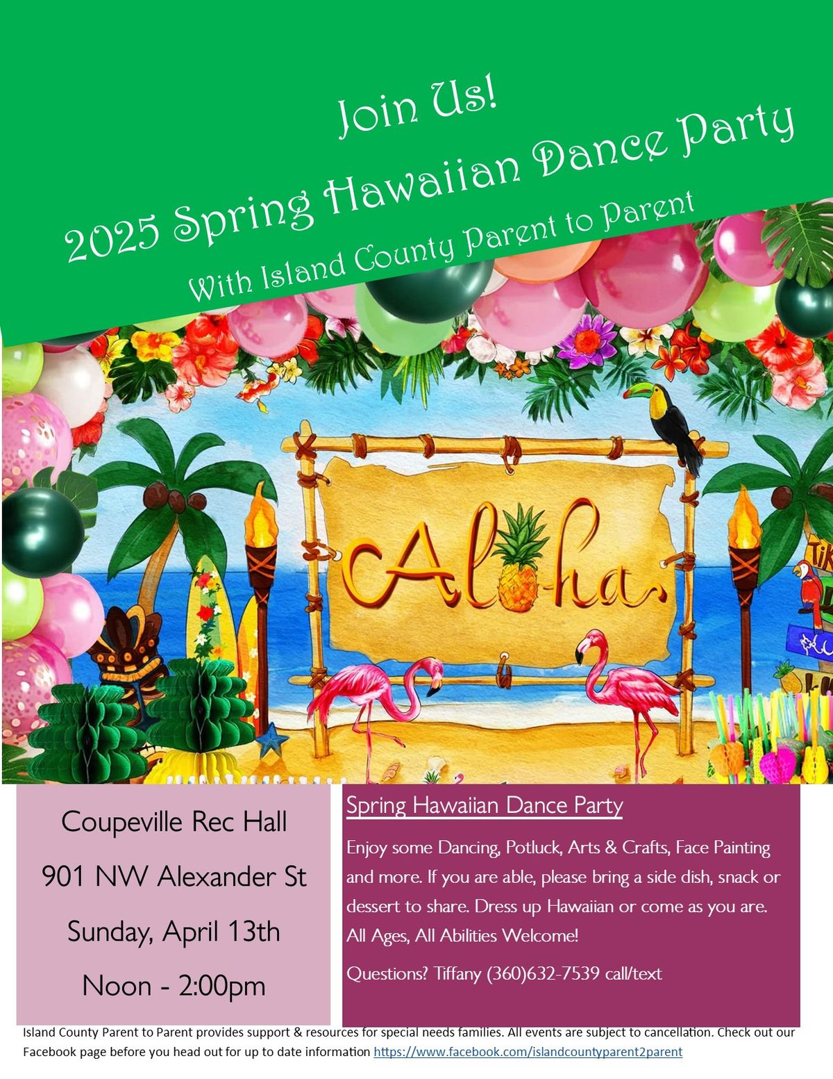 Spring Hawaiian Dance Party with Parent to Parent