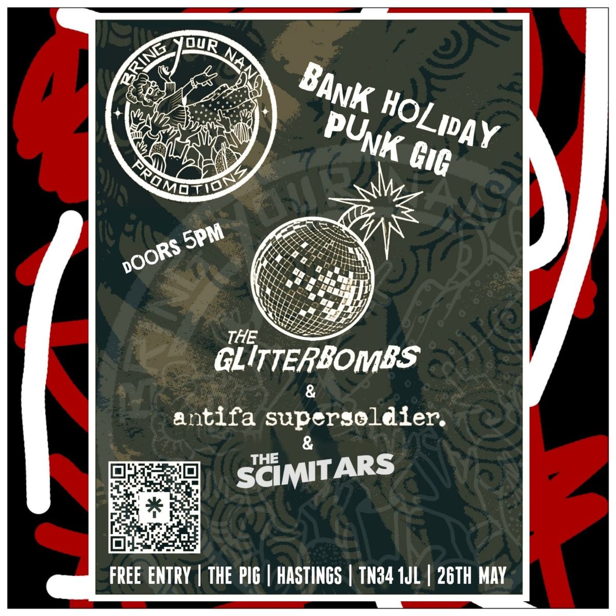 GLITTERBOMBS @ The Pig Hastings W\/support from Antifa Supersoldier, Scimitars