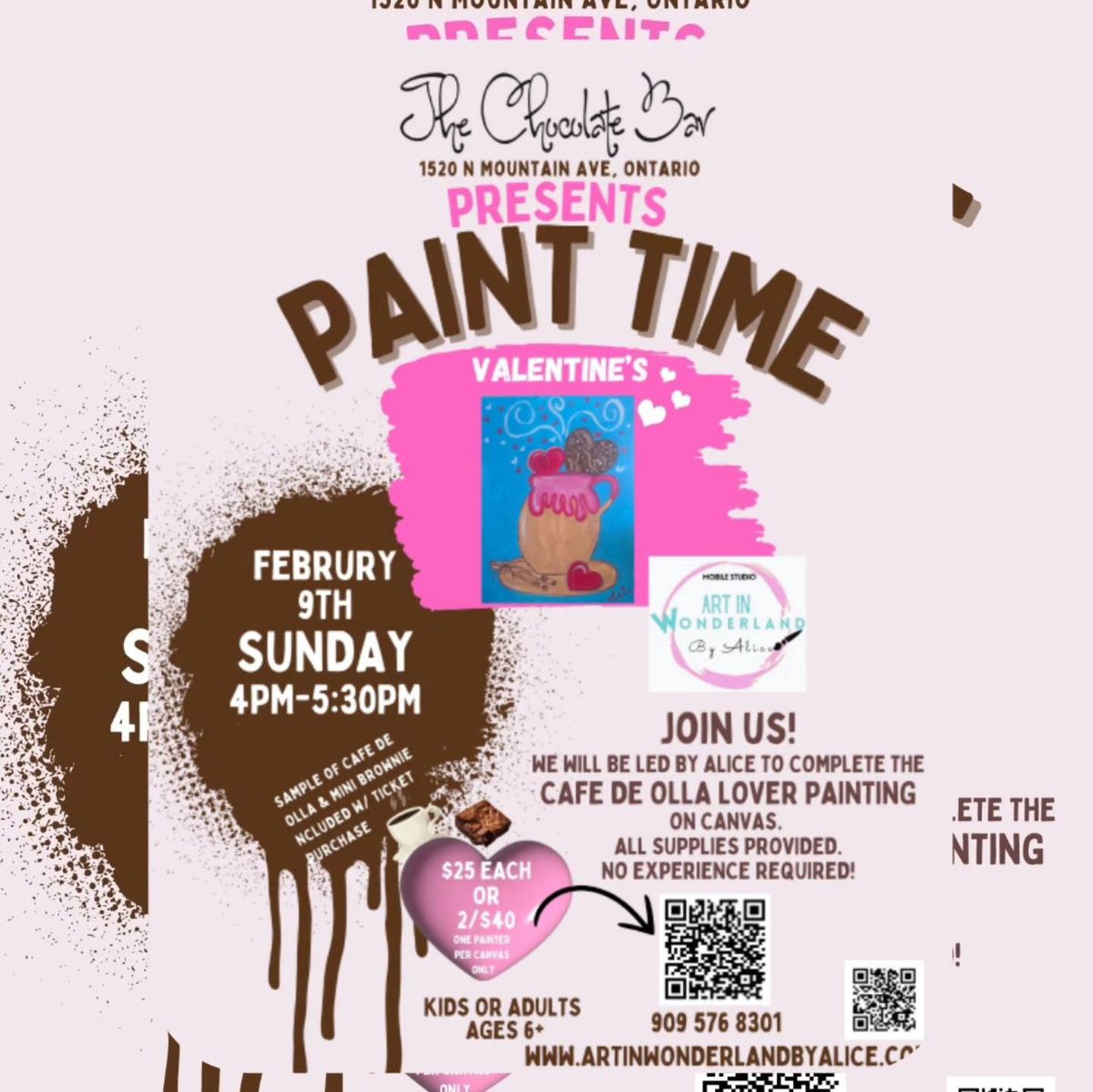 Valentine Paint Night at The Chocolate Bar Ontario 