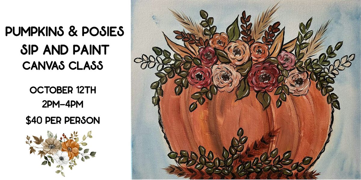 Pumpkins & Posies Canvas Class