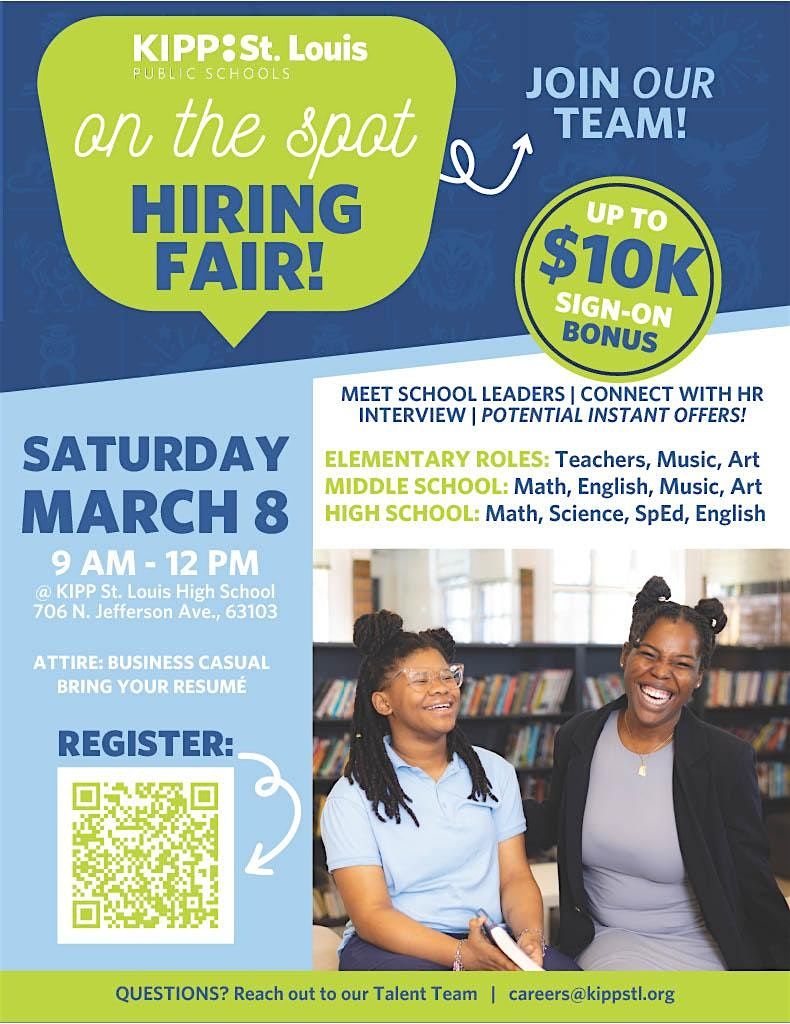 Educator Hiring Event- On th Spot Interviews- KIPP Saint Louis Public Schoo