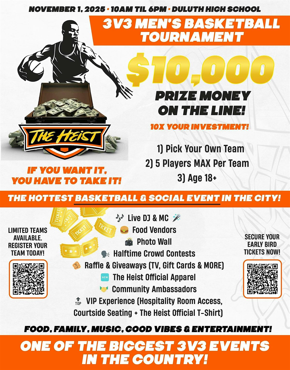 The Heist | 3V3 Men\u2019s Basketball Tournament