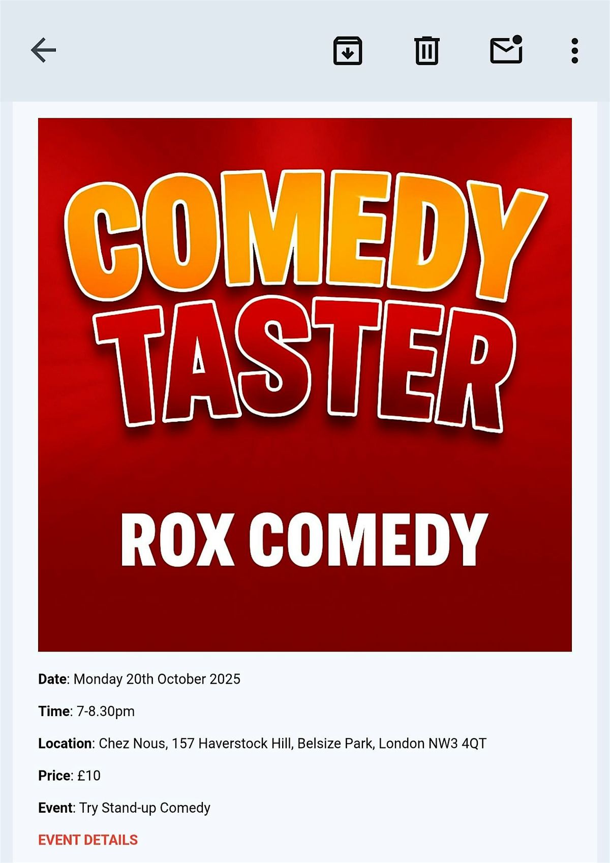 COMEDY TASTER - discover your funny side
