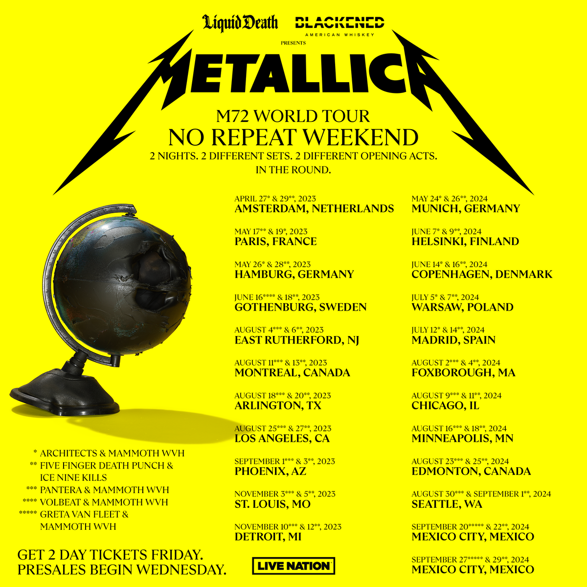 Metallica with Pantera, Ice Nine Kills, Limp Bizkit and more (2-Day Ticket)